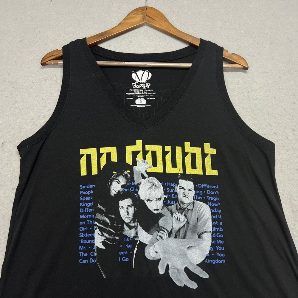 No Doubt Tragic Kingdom Band Tank Top Black Gwen Stefani Graphic Tee Mens L